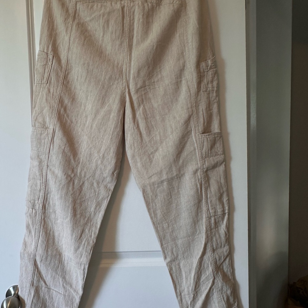 Free People Light Tan Linen Pants